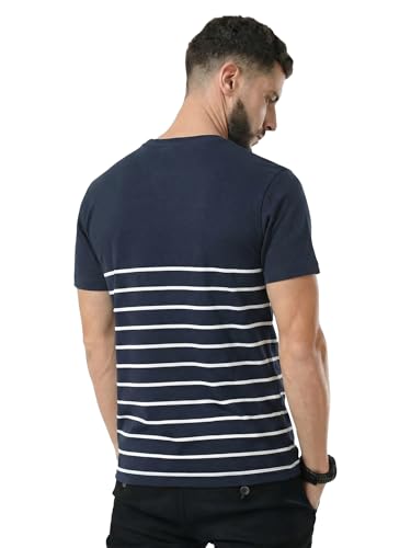 Image of fanideaz Mens Cotton Half Sleeve Striped Round Neck T Shirt