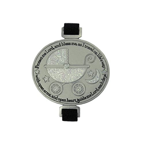 Image of Cathedral Art White Abbey & CA Gift Protect Me Lord Stroller Clip W /Strap, One Size