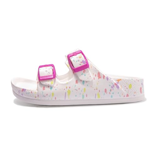 Image of FUNKYMONKEY Kids EVA Slides Waterproof Slip-on Pool Sandals for Boys Girls | Lightweight Plastic Sandals with Adjustable Double Buckle, Boys Girls Comfortable Non-slip Summer Shoes for Beach, Daily Wear
