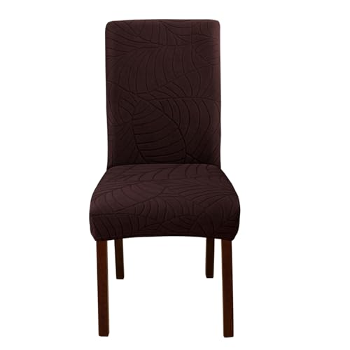 Msioytog Funda Antideslizante para Silla, diseño de Hojas, poliéster Texturizado, elástico, Lavable, Protector de Muebles para Eventos en Interiores y Uso Diario, Funda Formal para Silla para Eventos