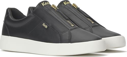 Keds Pursuit Zip Fashion Sneaker, Black, 7.5