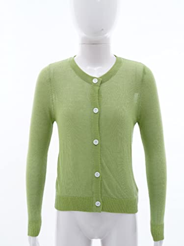 easyforever Kids Girls Knit Cardigan Sweater Long Sleeve Crewneck Casual Button Down Soft Knitted Top Outerwear3