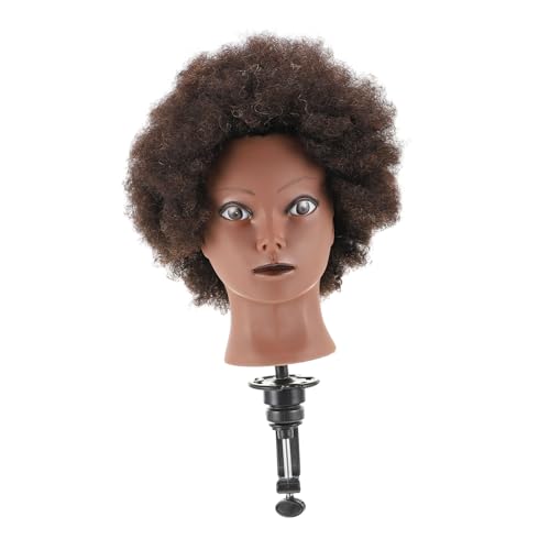 Gogogmee African Afro Mannequin Head Long Hair for Barber Salon Cosmetology Training