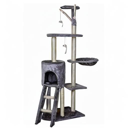 Kratzbaum Kletterbaum Katzenbaum Katzenkratzbaum Spielbaum Schlafplatz für Katzen mit Sisal Cat Tree für Katzen Katze 50 x 35 x 138 cm Farbe: hell grau (CAT001hg)