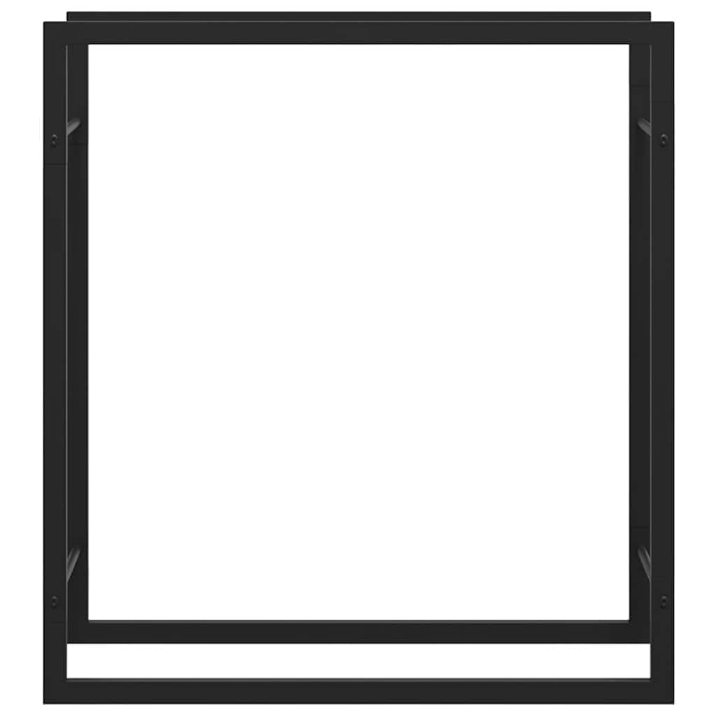 Mangloder Brennholzregal Mattschwarz aus Stahl, 80 x 28 x 86 cm, Kaminholzständer für Brennholz, Feuerholz, Lagerung und Trocknen, mit Wandhalterung für Kamin, Ofen, Feuerstelle