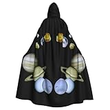 YQxwJL Capa con capucha con estampado de planeta Júpiter para adultos, disfraz largo unisex para bruja, cosplay, fiesta de máscaras