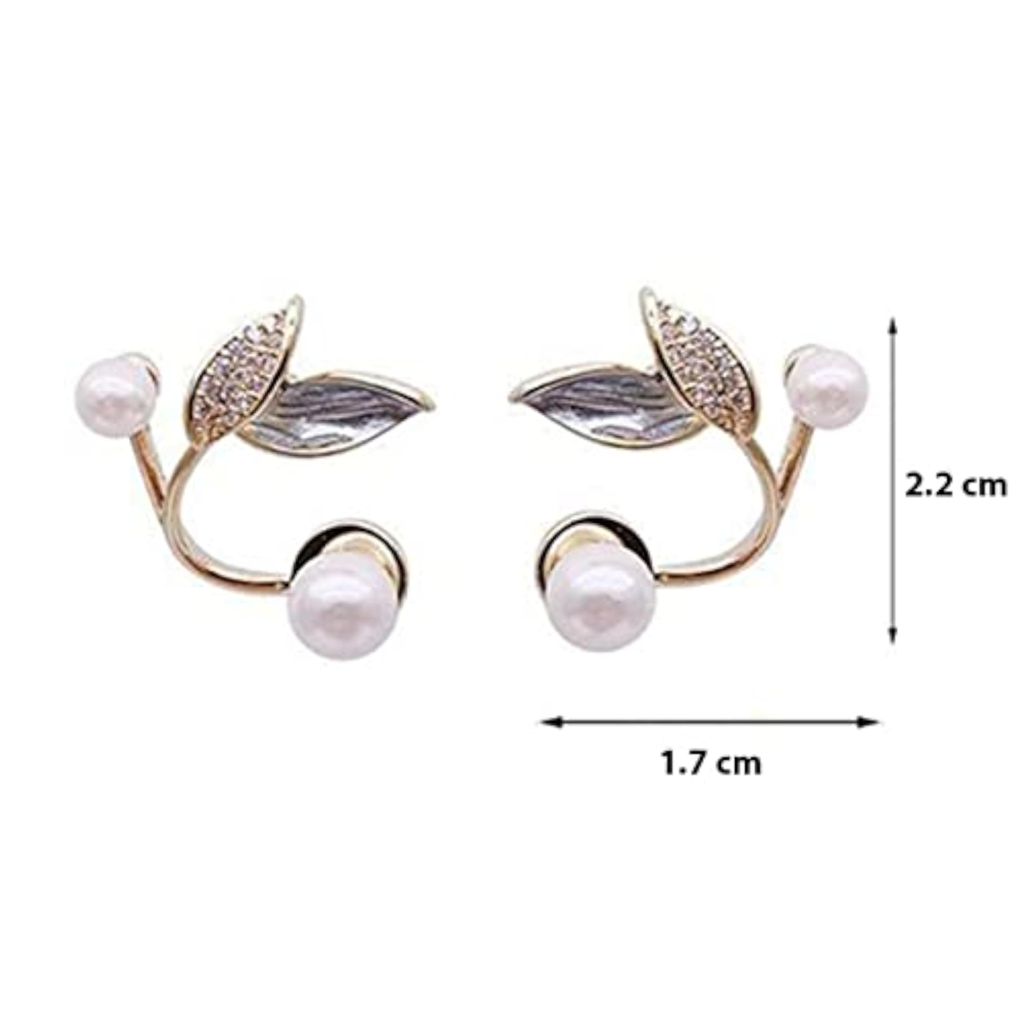 Leaf Inspired Pearl Drop Earrings