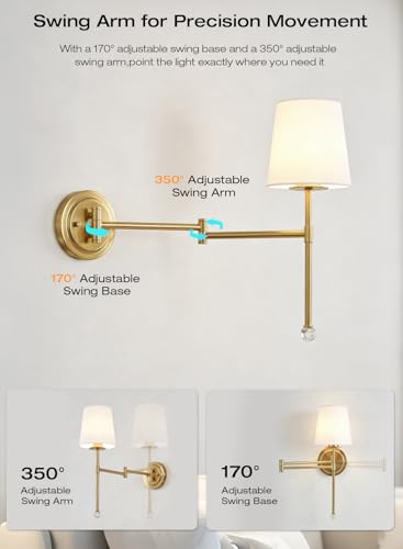 Image of CLOUDY BAY 10000mAh Battery Operated Wall Sconces,Up to 100 Hours with Rechargeable RGB Dimmable Magnetic Bulb,Cordless Wall Lighting Fixtures with Remote for Bedroom,Soft Gold,2 Pack-18.6inch