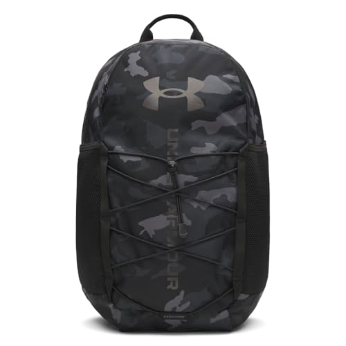 Under Armour Hustle Sport 6.0 Sac à dos – Noir/noir/noir métallique – OSFM, Noir/Noir/Noir métallisé, One Size