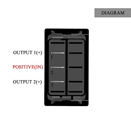 Image of Non-Light 3P ON-Off-ON Latching Rocker Switch SPDT 3 Way Toggle Switch for Car Boat RV Yacht Can Am SXS ATV UTV Dashboard Replacement12V /24V Marine System IP68 Waterproof