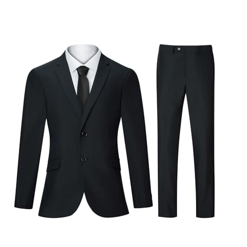 2 Piece Men's Suit Slim Fit Suits for Men, Two Button Blazer Dress Business Wedding Party Jacket & Pants