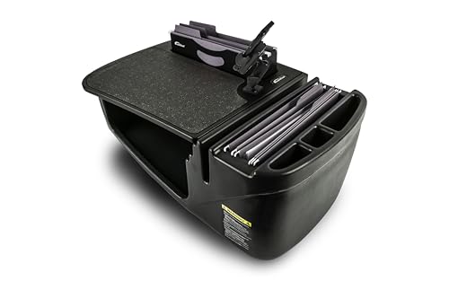 Image of AutoExec AE-FMEF-PI-PM-BT Efficiency FileMaster Car Desk for Your Vehicle Workstation and Mobile Office, Black with 400 watt Power Inverter and Phone Mount
