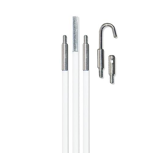 Klein Tools 56418 Hi-Flex Glow Rod Set, Made in USA, 18-Foot Fish Rod w/Splinter Guard Coating, Stainless Steel Connectors, Glows in Dark