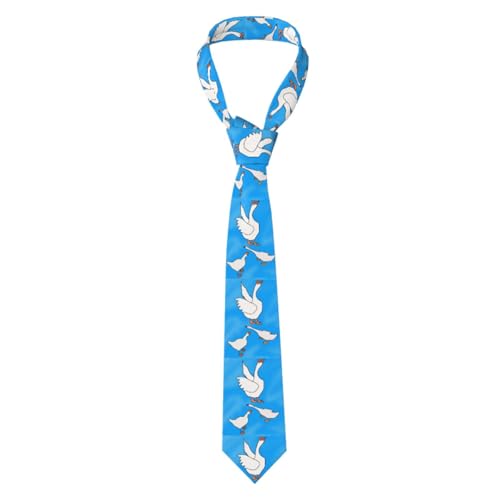 ZQYTGFDC Corbata reversible con diseño de caballos de guerra medievales para hombre, con doble patrón, negocios y ocasiones formales, Casa de ganso blanco, Talla única
