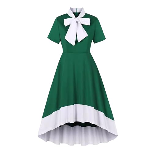 Robe de Noël vintage verte avec nœud pour sculpter votre silhouette