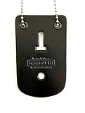 Perfect Fit Shield Wallets Universal Neck Badge Holder with Beaded Chain Leather Black (Rectangular)