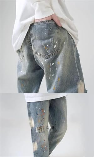 Men Jeans with Pockets Soft Trousers Korean Style Retro Cowboy Pants2