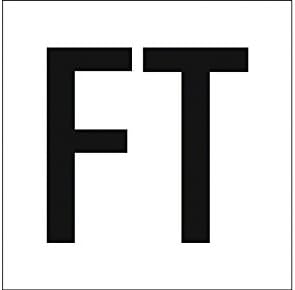 FT Message - Skid Resistant Tile Depth Marker with 4 Inch Lettering - 6 x 6 Inch