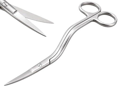 Bald Eagle Innovations Bent Handle Curved Embroidery Scissors 6-Inch Stainless Steel Applique Shears for Machine Embroidery Sewing Quilting Fabric Trimming and Craft Projects by Artman