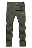 MAGCOMSEN Damen Softshell Hose Winter Skihose Warm Wanderhose für Damen Winddicht Wasserdicht Hose Atmungsaktiv Verdickte Hose für Outdoor Sport Armeegrün XL