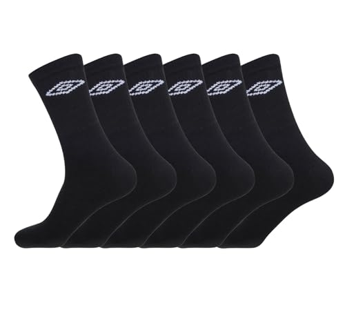 Umbro - Men's Sport Crew Socks (Pack of 6 Pairs) Cotton Rich Breathable Performance Sock