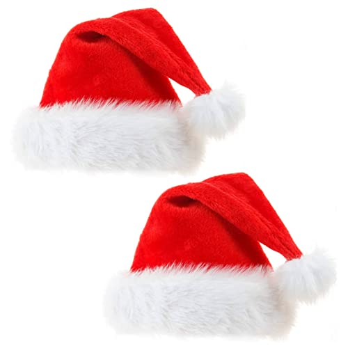 Chapeau de Noël, chapeaux de Noël 2 pièces, chapeau de Père Noël, chapeau de Père Noël pour adultes et enfants Cover