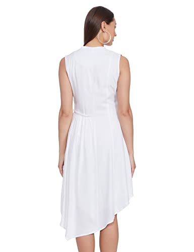 Image of AND Women's Viscose Asymmetrical Knee-Length Casual Dress