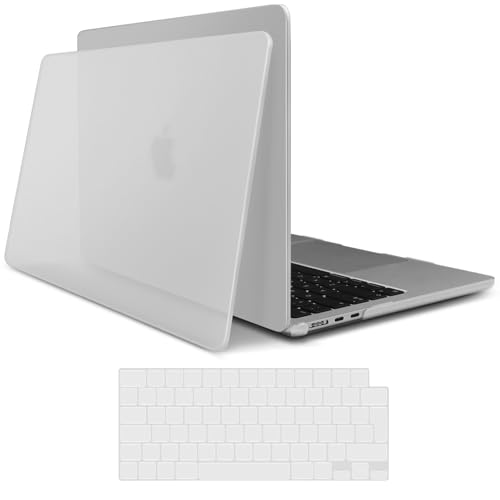 TECOOL Cover Smerigliato per MacBook Air M5 M4 M3 M2 13,6 Pollici 2022-2026 A3449 A3240 A3113 A2681, Custodia Rigida Protettiva Ultrasottile in Plastica e Copritastiera UE, Trasparente Opaco