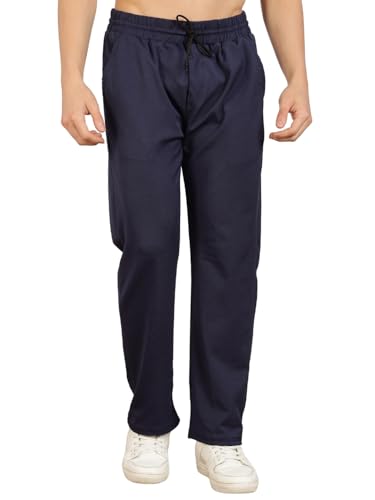 Image of Men's Slim Fit Trouser | Casual Bottoms with Elastic Waist & Drawstring | Soft Stretchable Fabric | Stylish Straight Fit Trousers for Office, Travel & Daily Use
