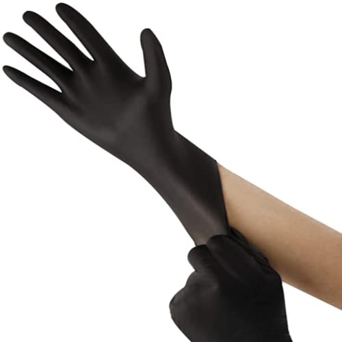 Image of AGAG 100PC Nitrile Gloves Black 6mil Ultra Strong Cleaning Gloves, Latex Free Suitable For Household & Daily Use (Medium)
