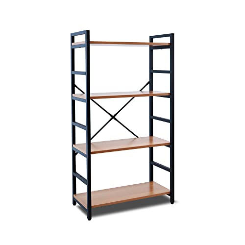 CRIBEL Libreira Cambridge mit 4 Regalen aus Eiche und schwarzem Metallrahmen, Studio, Jugendzimmer, modernes Wohnzimmer oder Industrie-Stil Cover