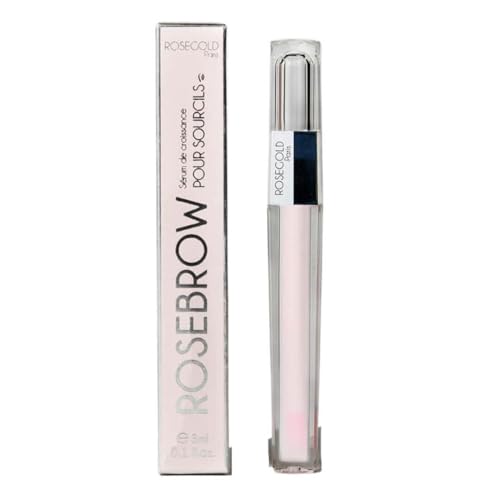 ROSEBROW serum Natural para el Crecimiento de Cejas de ROSEGOLD, serum para el Crecimiento de Cejas +provisto +largo +grueso, Sin hormonas Vegano