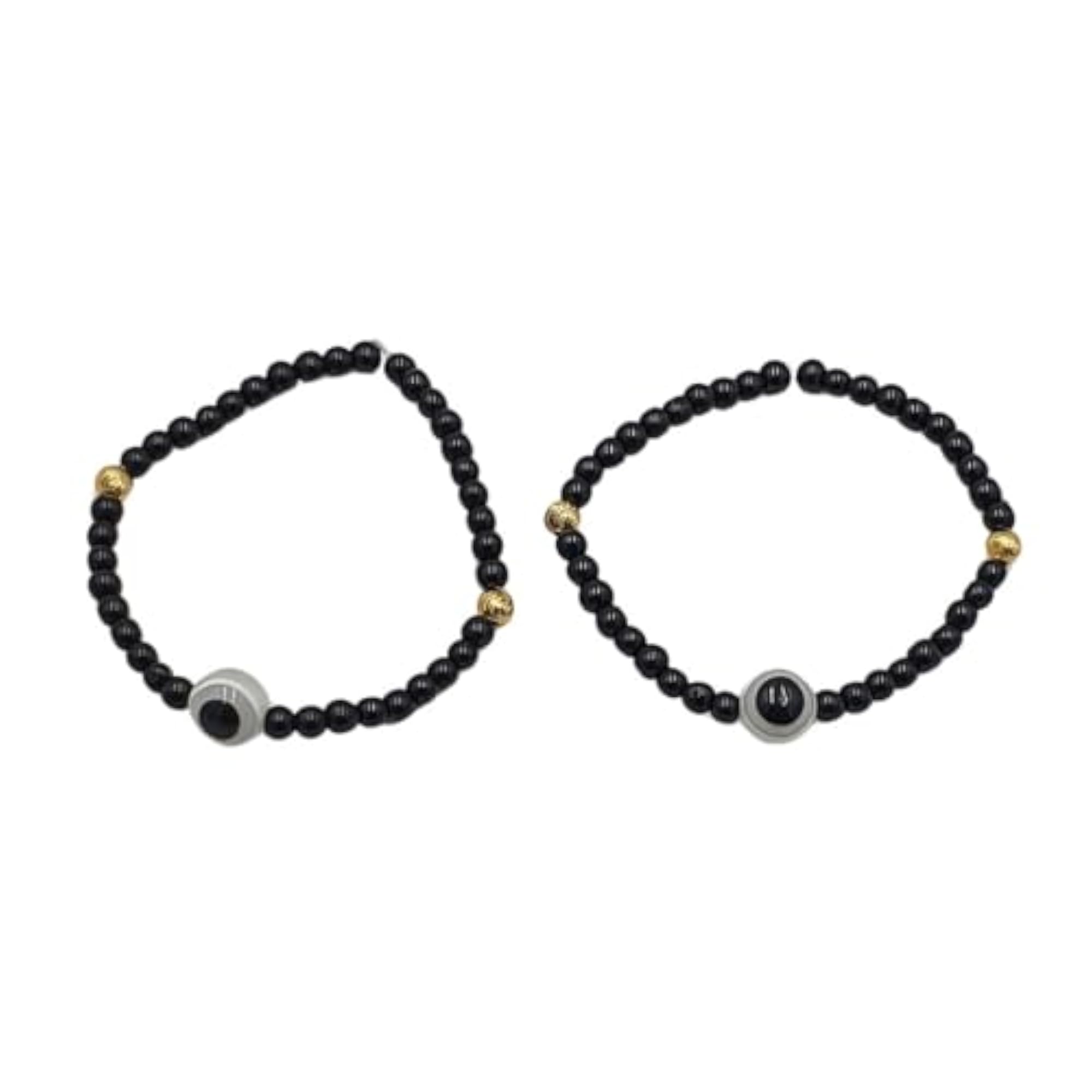 2pc Evil Eye Bead Nazariya for Babies, White & Black