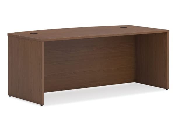 HON Mod Desk | Bow Front | 72' W | Sepia Walnut Finish