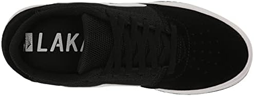 Lakai Men's Brighton Kids Skate Shoe, Black/White Suede, 12 | Image 4