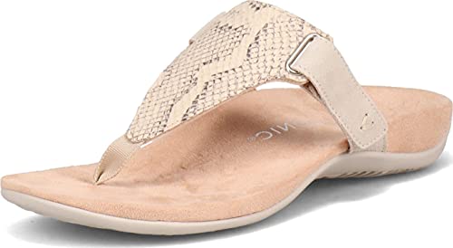 Vionic Women's Rest Wanda Toe Post Sandal- Ladies Sandals that include Three-Zone Comfort with Orthotic Insole Arch Support Bone 8.5 Medium US