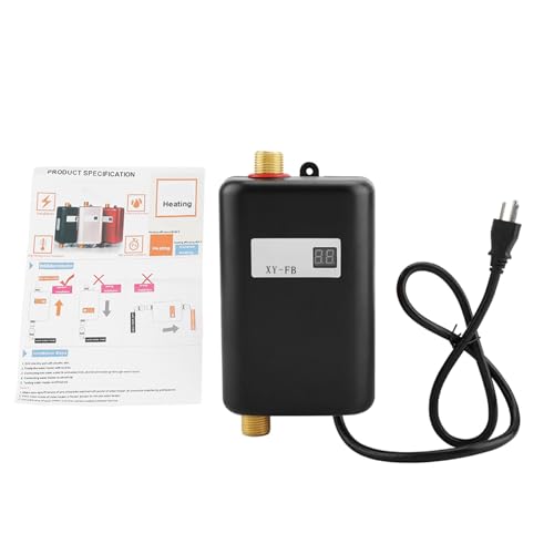Garosa 3KW Mini Electric Tankless Warm Water Heater with LCD Display for Home Kitchen Washing US Plug 110V, Only Make Water Warm, WON'T Very Hot, Need 32Amps Circuit Breaker