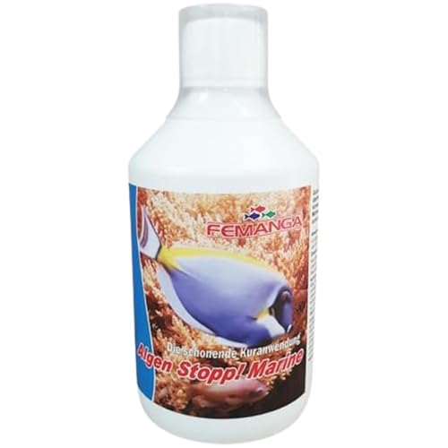 Femanga Algen Stopp! Marine 500 ml – Natürlicher Algenvernichter für Meerwasser-Aquarien – Sicher für Korallen & Wirbellose – Gegen Fadenalgen – Reichweite 2.000 Liter