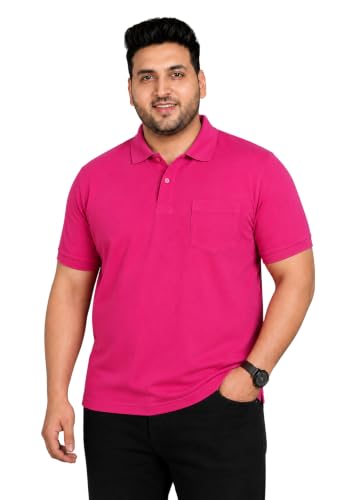 Image of INKKR Plus Size Solid Men's Polo Neck T-Shirt