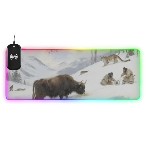 Tapis de souris d'hiver lumineux pour bureau froid et informatique