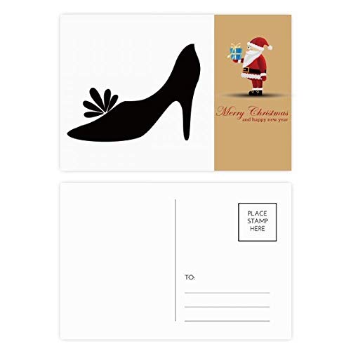 Cartes postales à talons hauts noirs aux détails floraux raffinés de qualité