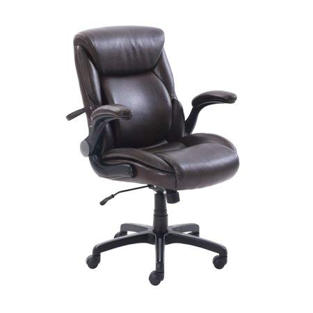 AIR Lumbar Bonded Leather Manager's Office Chair, Brown (Brown)