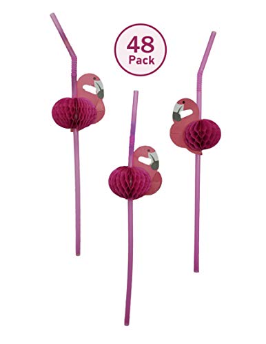 48 pitillos flexibles decorativos rosa miniatura 3