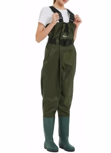 Cicilin Vadeadores de pesca para hombres y mujeres con botas, impermeables, para caza y pesca, verde, S