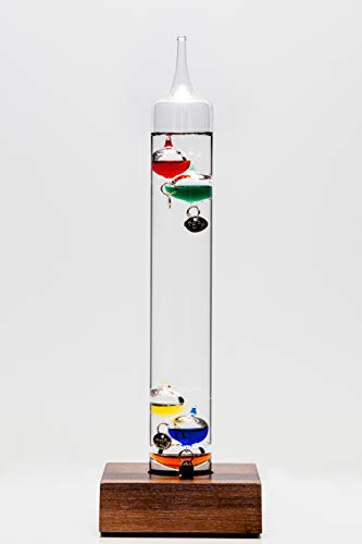 Glassic Gifts® Galileo Thermometer with Wooden Base (11