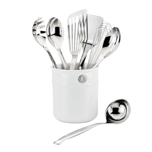 Hestan Provisions, Chef's Tools, Ultimate Set, 8-Piece, Stainless Steel Utensil set with Porcelain Bain Marie