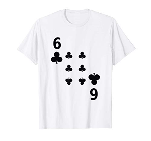 Six of Clubs Tshirt poker playing card group costume Camiseta