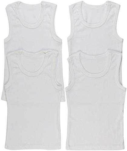 Image of ToBeInStyle Girl's 4 Pack 100% Cotton Ruffle Hem Tank Tops Super Soft Undershirts
