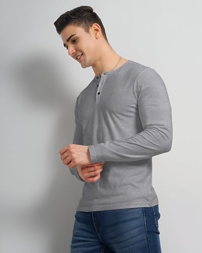 Image of LAZYCHUNKS Luxury Men's Full Sleeve Henley T-Shirt - Soft, Breathable, Stylish (Men's Henley T-Shirt), Great for Party and Casual wear
