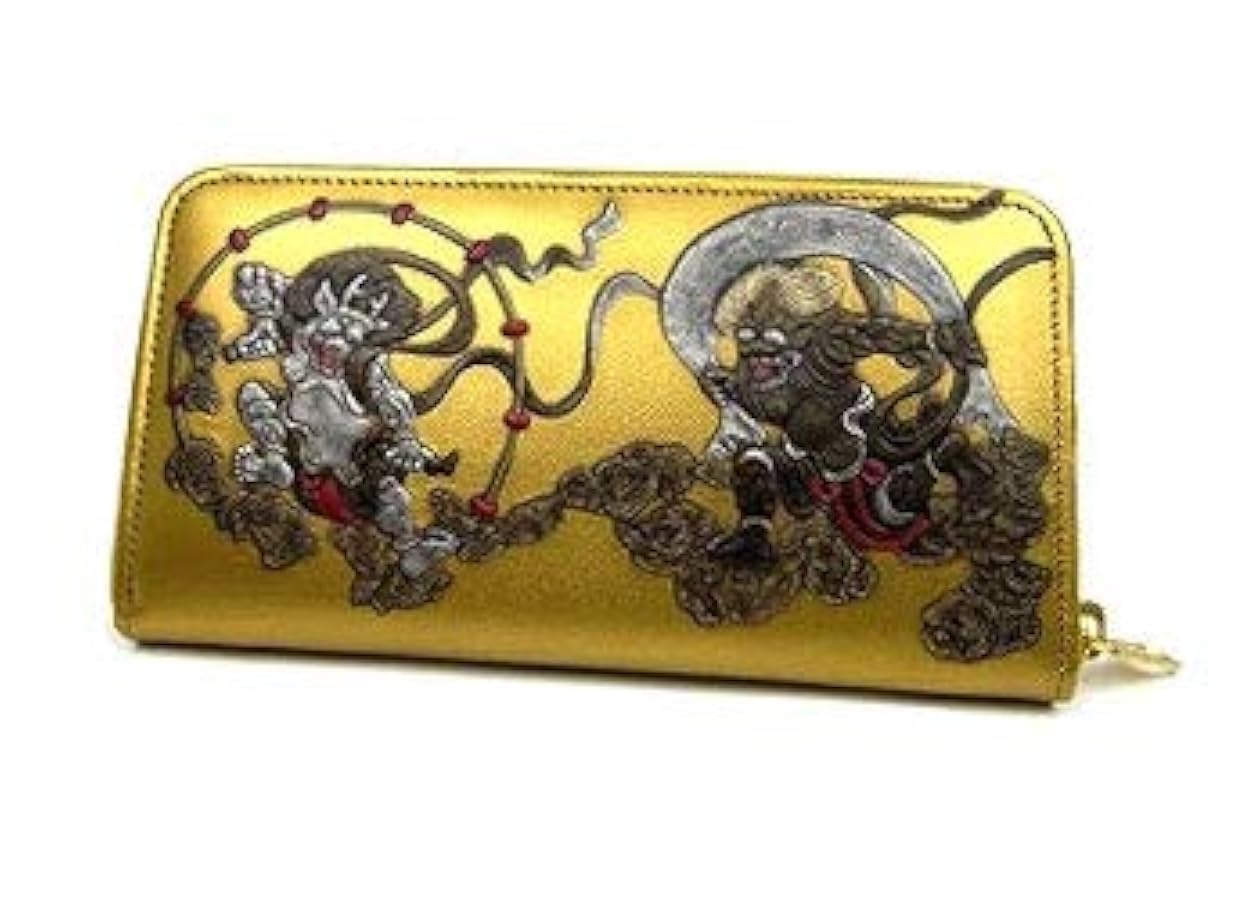 ■新品　送料込み■風神雷神浮き押し　牛革オリジナルオイル　ラウンドウォレット　金 楽天市場】長財布 メンズ 風神雷神浮き押しオイル加工牛革